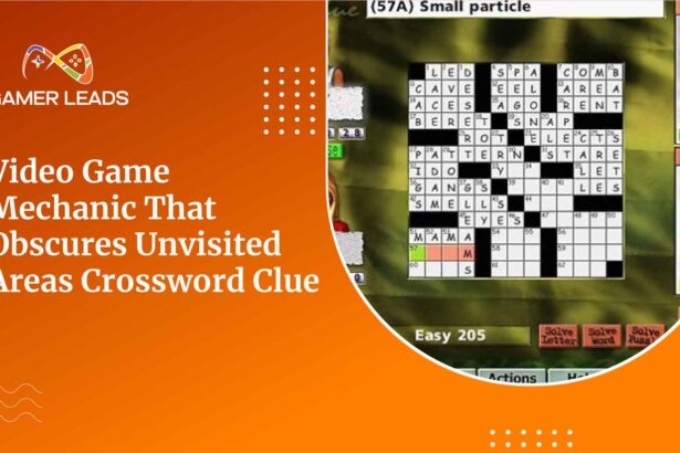 video game mechanic that obscures unvisited areas crossword clue