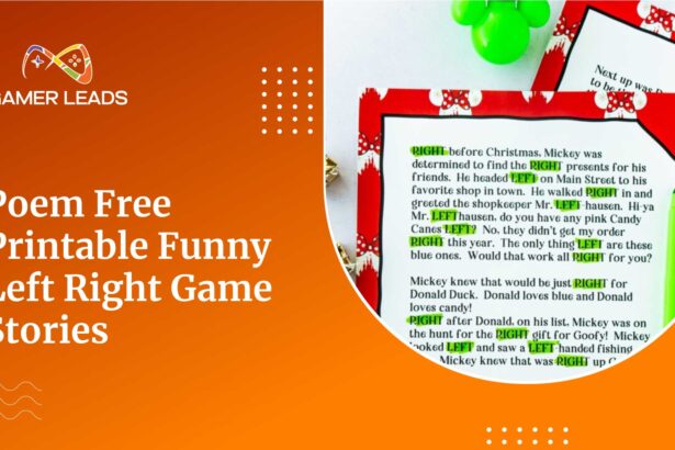 Poem Free Printable Funny Left Right Game Stories